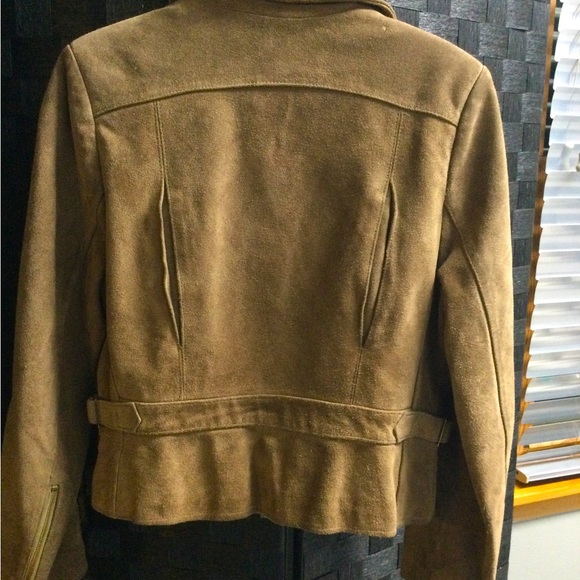 Tan suede leather Moto jacket. - Picture 2 of 6